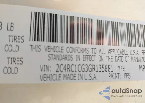2016 Chrysler Town & Country Touring-L Anniversary Edition from USA, damaged, VIN 2C4RC1CG3GR135681